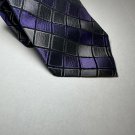 Statements Purple, Black And Gray Diamond Design Necktie, Men's 100% Silk Tie