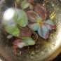 Antique Reverse Painted Glass Bridle Rosette Brooches &acirc;�� Pair