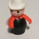 Vintage Fisher-Price Little People Fireman Figure 2" Tall Collectible Toy
