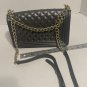 Quilted Leather Boy Bag with Gold-Tone Hardware Rubber Material