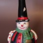 Vintage Ceramic Snowman Hand Bell – 6.5" Tall