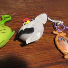 Lot of Three Vintage Clip On Toys From McDonalds, Burger King And Disney