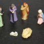 Vintage Miniature Nativity Set - 6 Piece Micro Mini Plastic Figurines - 1.25"