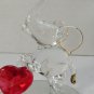 Glass Baron Hand Blown Glass Elephant Red Heart Figurine 3" Collectible