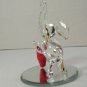 Glass Baron Hand Blown Glass Elephant Red Heart Figurine 3" Collectible