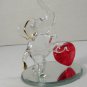 Glass Baron Hand Blown Glass Elephant Red Heart Figurine 3" Collectible