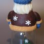 Vintage Santa Folk Art Glass Bell Ornament