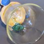 Vintage Santa Folk Art Glass Bell Ornament