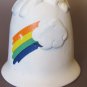 Vintage 1980s Bisque Porcelain Unicorn & Rainbow Bell – 5.5"