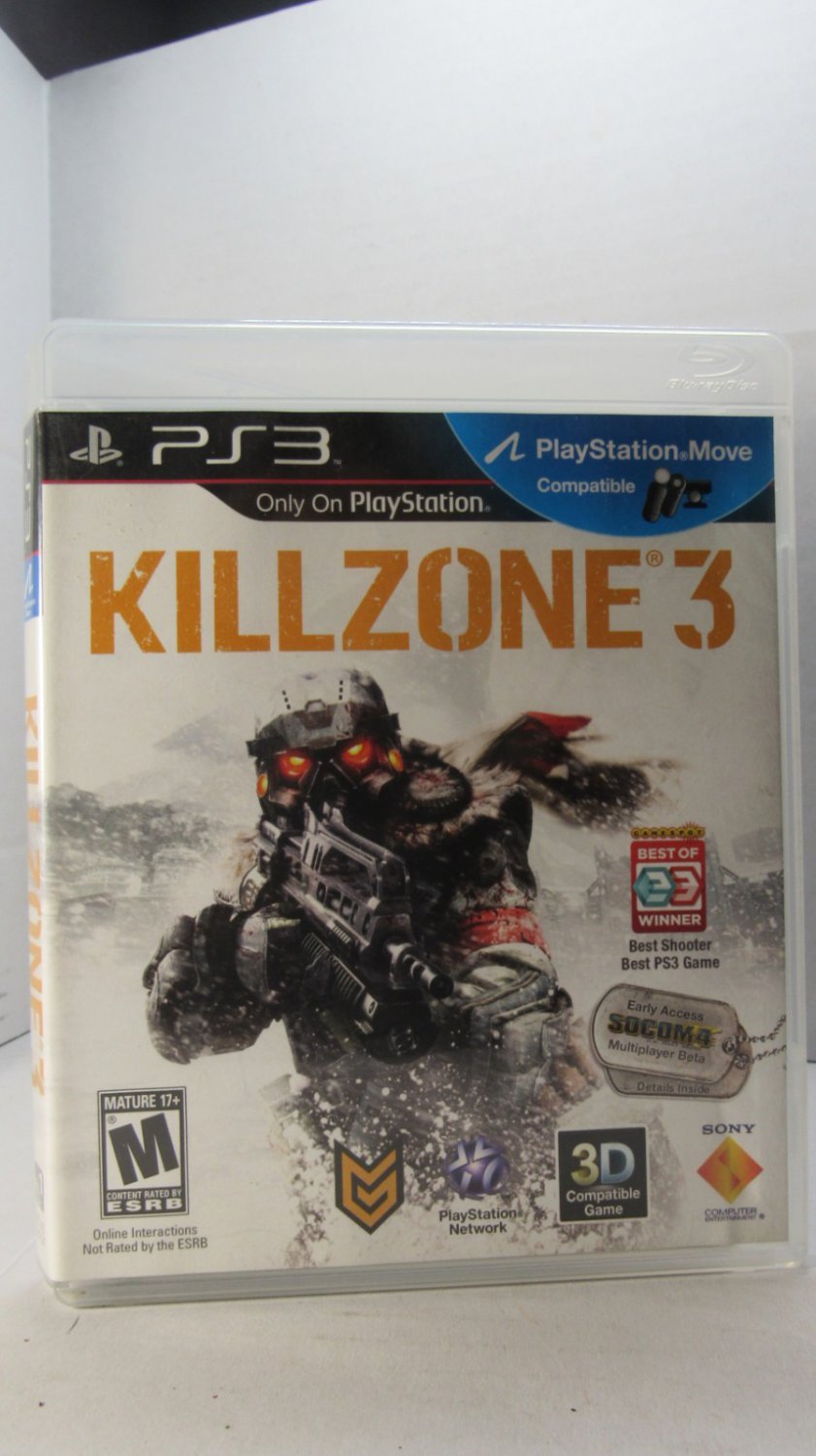 Killzone 3 (Sony PlayStation 3, 2011) Complete - PS Move & 3D Supported