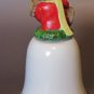 Vintage J.S.N.Y. Porcelain Christmas Bell - "Bringing in the Yule Log" - 4.5"