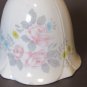 Vintage Genuine Bone China Hand Bell - Pink Roses Floral Pattern - 5" Tall