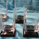 Disaronno Amaretto Square Tumblers Black Pedestal Base Vintage Barware (Set of 4 Disaronno Amaretto Square Tumblers Black Pedestal Base Vintage Barware (Set of 4