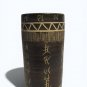 Vintage Chinese Stoneware Brush Pot Calligraphy Holder Incised Design 6.5&acirc;��