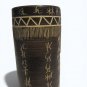 Vintage Chinese Stoneware Brush Pot Calligraphy Holder Incised Design 6.5&acirc;��