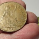 Elizabeth II "Young Head" Pre-Decimal Bronze Penny – 1967 – Queen Elizabeth II "Young Head" Pre-Decimal Bronze Penny – 1967 – Queen