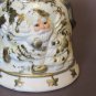 Vintage Artmark Bisque Porcelain Christmas Bell - Santa & Gold Trim