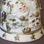 Vintage Artmark Bisque Porcelain Christmas Bell - Santa & Gold Trim