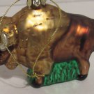 Vintage Blown Glass Buffalo Ornament Christmas Ornament Vintage