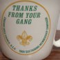 Vintage Boy Scout Mug, Thanks From Your Gang, 1968 Boy Scout Mug, Collectible