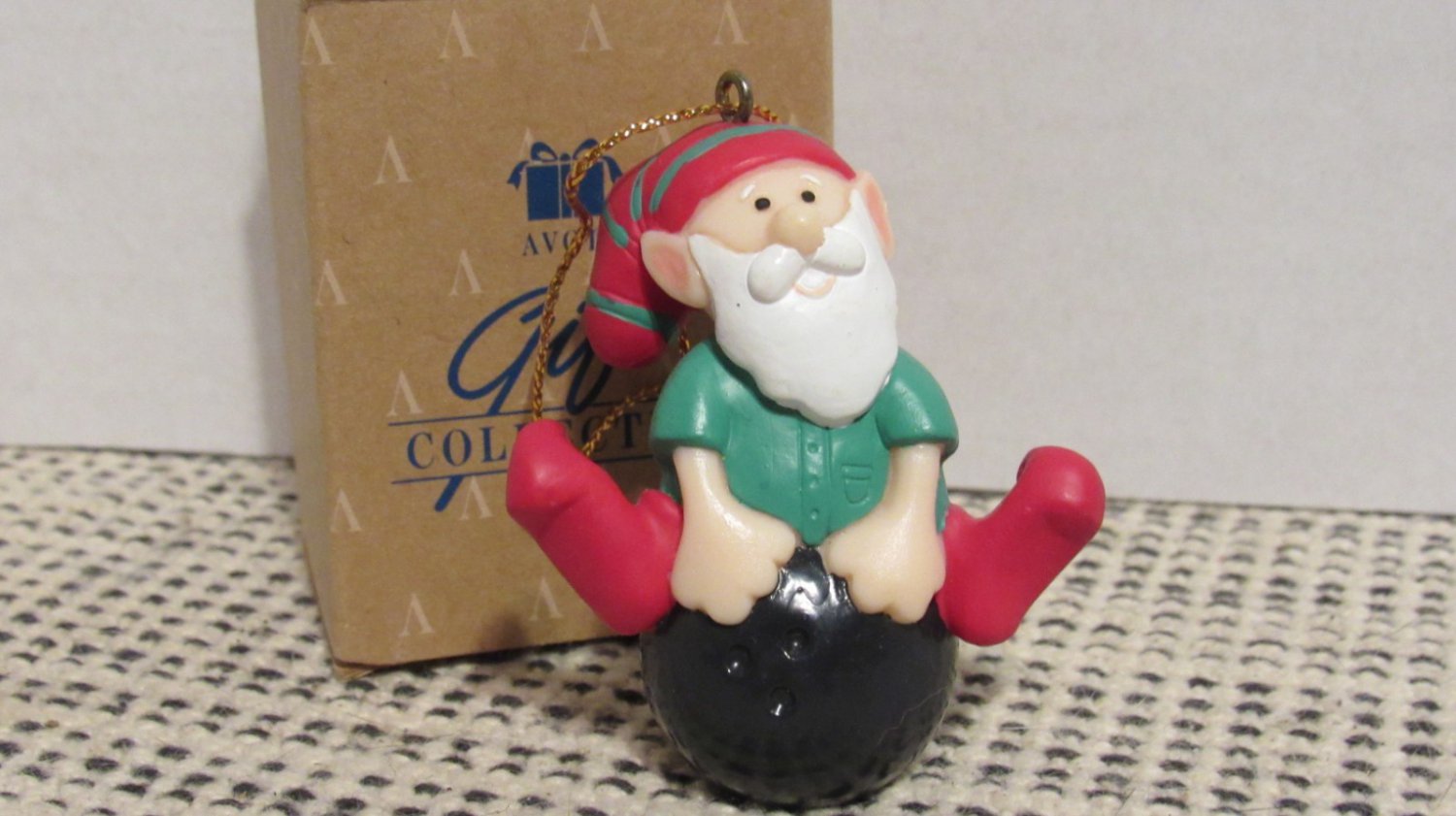 Avon Gift Collection Elves Day Off Ornament Bowling Christmas Ornament Avon