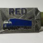 Vintage Silver-Tone "RED" Trucking Belt Buckle