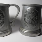 Pair of Vintage Wilton Armetale Pewter Tankards – Native American Profile Design