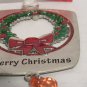 Kohl's Merry Christmas Wreath Ornament With Bead Dangle Still Has Tags Attached