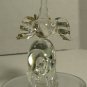 Blown Glass Elephant With Gold Tone Accents 3" Tall 2" Across Sits On Mirror