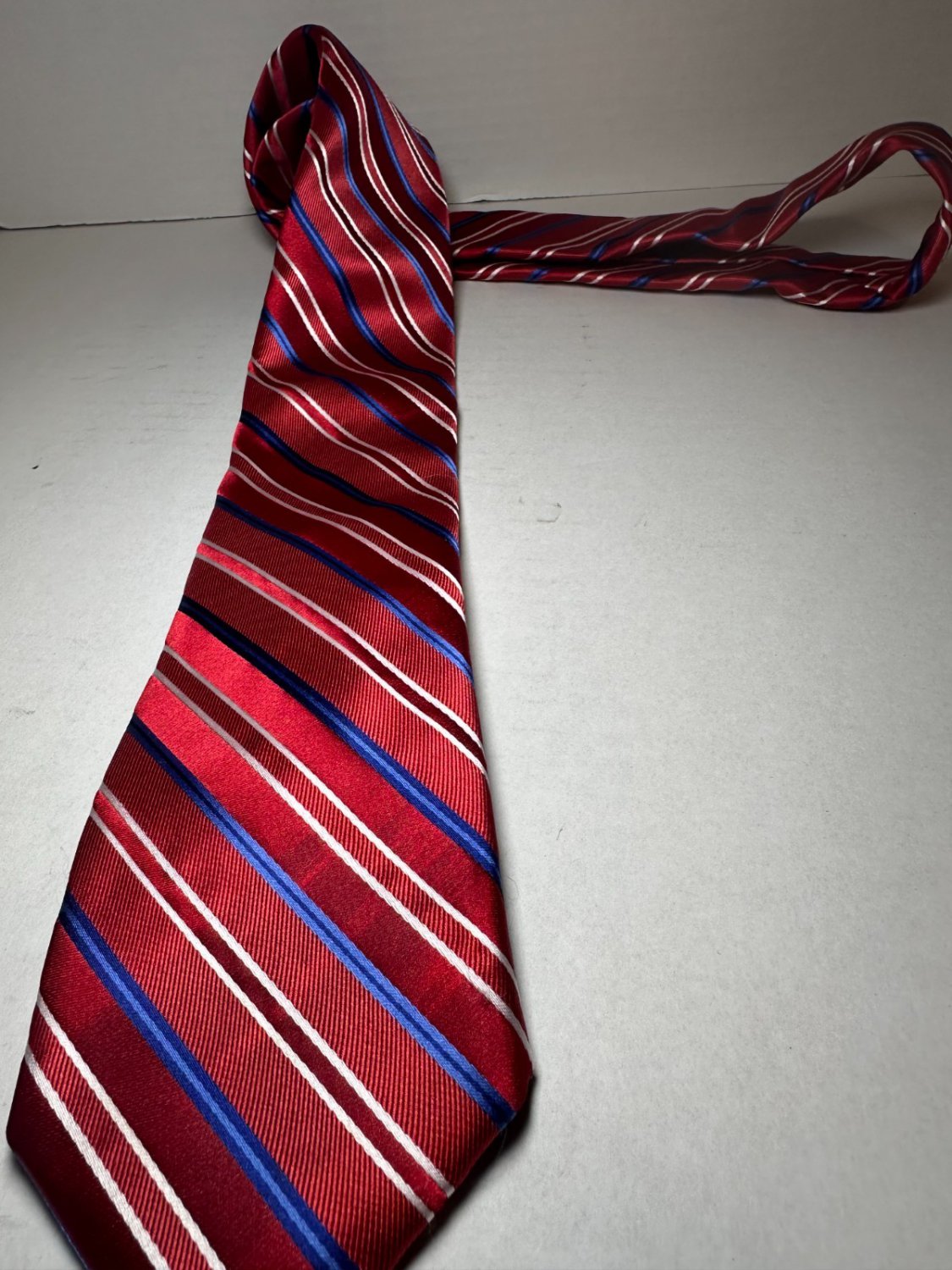 Chaps Red, White And Blue Men's Necktie, Polyester Tie, Men's Tie