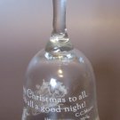 Vintage Etched Glass "Night Before Christmas" Bell - 5.5"