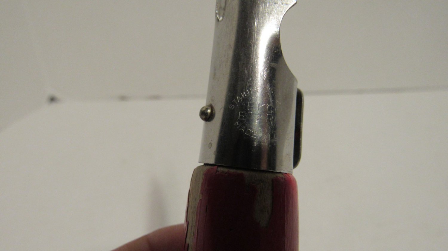 Vintage Red Handle Corer, Primative Home Decor Piece, Collectible Kitchen Gadget