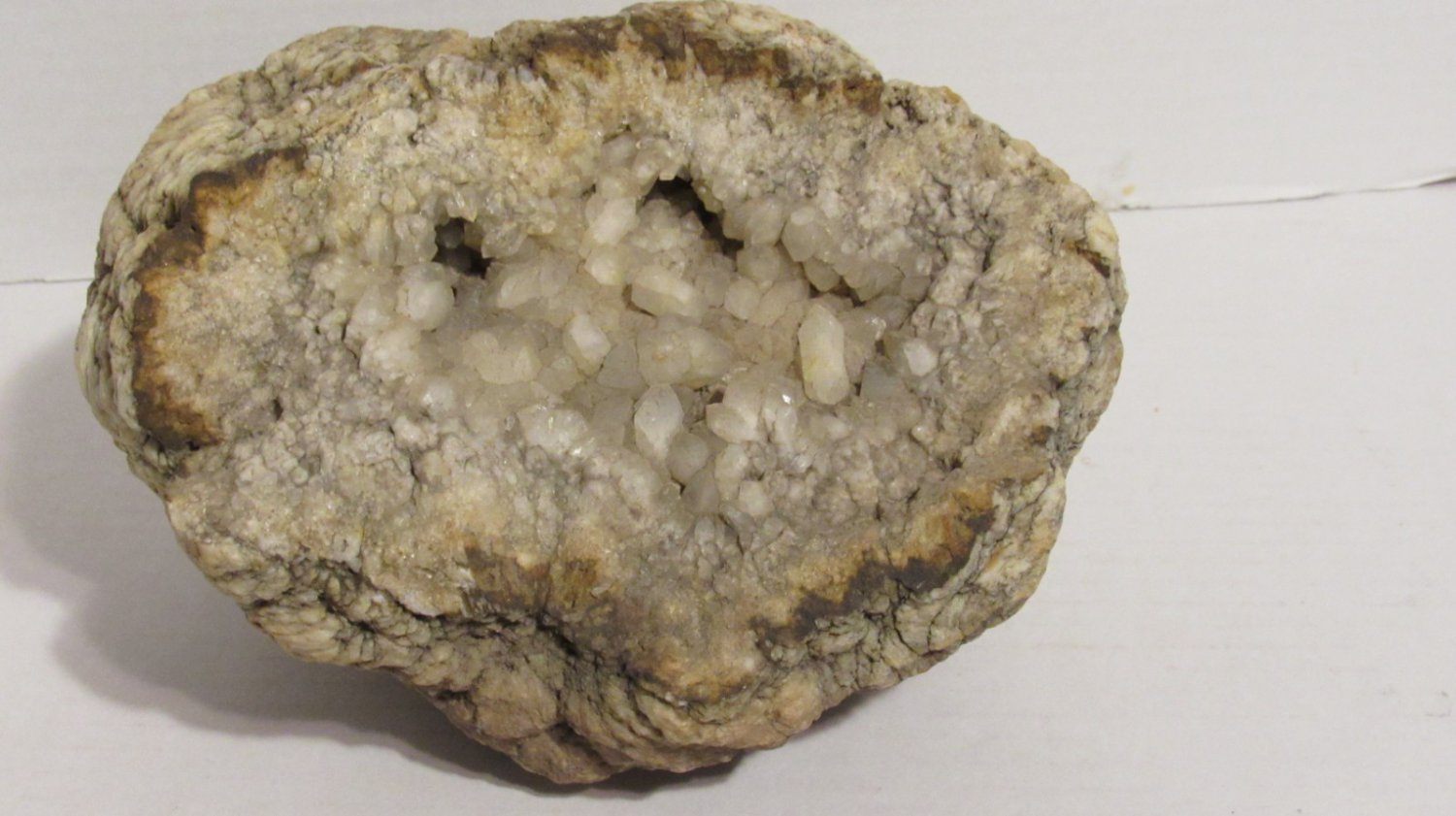 Large Golden Healer Quartz Geode 7" Across Almost 9lbs Geode Collectible