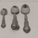 Lot Of Five Matching Design Stainless Steel Spoons Different Sized Set Lot Of Five Matching Design Stainless Steel Spoons Different Sized Set