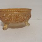 Vintage Imperial Marigold Carnival Glass Three Footed Bowl Open Rose Pattern Vintage Imperial Marigold Carnival Glass Three Footed Bowl Open Rose Pattern