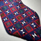 Halston III 100% Italian Silk Necktie, Men's Necktie, Geometric Desginer Tie