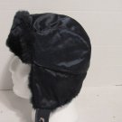 Trapper Hat Nylon With Faux Fur Ear Flaps And Snap Bill Quilted Liner Size Small