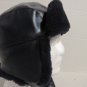Faux Leather Trapper Hat With Faux Fur Ear Flaps And Snap Up Bill Size 7