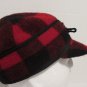 Buffalo Check Crown Cap Wool with Faux Fur Ear Band Size 6 1/2 Railroad Cap