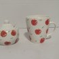 Just For You Apple Design Mug And Sugar Dish With Spoon Ceramic Set