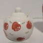 Just For You Apple Design Mug And Sugar Dish With Spoon Ceramic Set