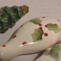 Santa Tray With Three Butter Serving Knives With Christmas Handles Stainless