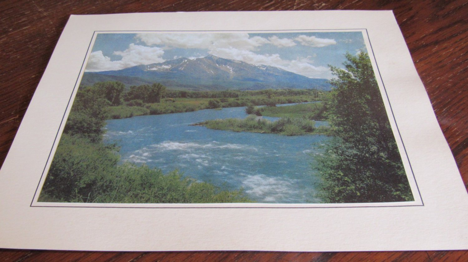 Vintage Mount Sopris & Crystal River, Colorado Scenic Landscape Print