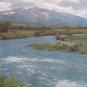Vintage Mount Sopris & Crystal River, Colorado Scenic Landscape Print