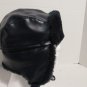 Blue Trapper Hat With Ear Flaps And Flip Up Bill Size Medium Faux Leather &Fur