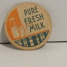 Vintage Cardboard Milk Bottle Cap With Pure Fresh Milk, Collectible Vintage