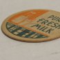 Vintage Cardboard Milk Bottle Cap With Pure Fresh Milk, Collectible Vintage