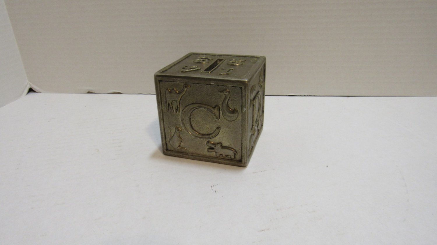 Raimond Japan Silver ABC, 123, Block Bank, This is a Cute Little Vintage Bank