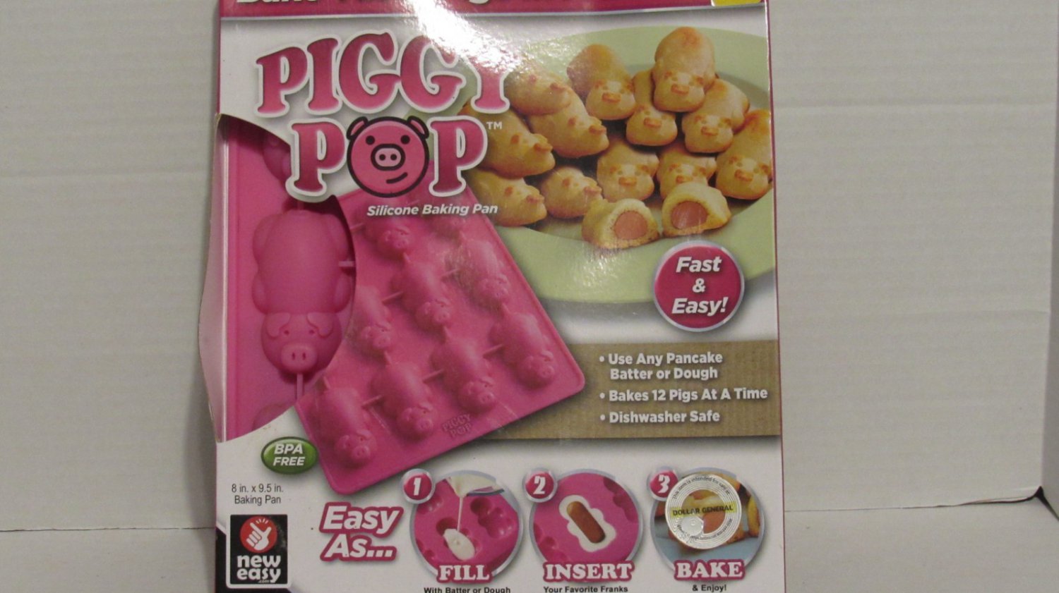 Piggy Pop Silicone Baking Pan Shaped Like LIttle Pigs NIB