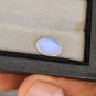 Electric Blue Sheen Moonstone Oval Cabochon, Ceylon Gemstone for Low Setting Ring